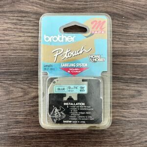 Brother P-touch Nonlaminated M Srs Tape Cartridge - 9mm - Direct Thermal - Blue